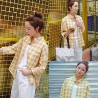 ราคา เสื้อเชิ้ตคอจีนลายสก็อต (993549828)