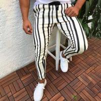 ราคา ❤️ แฟชั่น กางเกง Sweatpants Joggers Slim Fit สีดำสีขาวลายลายสก๊อตกางเกง Mens ใหม่กางเกงสบายๆดิน (27880151204)