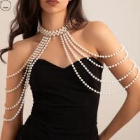 ราคา Ilonim Body Chain,ลูกปัดเลียนแบบมุกสร้อยคอใหญ่ผ้าคลุมไหล่,แฟชั่นคอไหล่เจ้าสาวเครื่องประดับเสื้อกันหนาวยาวผู้หญิง (29932648254)