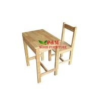 ราคา ชุดโต๊ะนักเรียนประถม ไม้ยาง สีธรรมชาติ (1003353669)