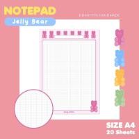 ราคา Note Pad Jelly Bear กระดาษจดบันทึกแบบเส้นกริด สีพาสเทล ลายหมีเยลลี่ ขนาด A4 (8908416889)