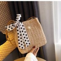 ราคา พร้อมส่ง!! กระเป๋าสาน สะพายข้าง ผูกโบว์สไตล์เกาหลี (3841648971)