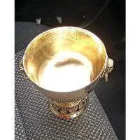 ราคา ขันสารหูสิงห์ขนาดเส้นผ่าศูนย์กลางกว้าง 5 นิ้ว ตอกลายครึ่งใบและฐาน (13441398430)