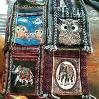 ราคา กระเป๋าผ้าสะพายข้างลายนกฮูกลายช้าง (4324966278)