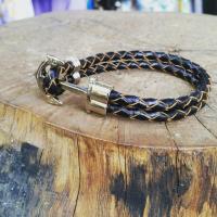 ราคา nn_braceletสายรัดข้อมือ RASTACLAT รหัส 144 กำไลข้อมือหนังวัวแท้ถักสีดำ สองเส้นทบค่ะ หัวล็อคเป็นสมอเรือค่ะ (965034029)