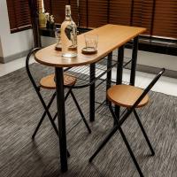 ราคา [โค้ด SHPHOME300 ลดเพิ่ม300.-] Hakone โต๊ะเคาท์เตอร์บาร์พร้อมเก้าอี้ 2ที่นั่ง ชุดโต๊ะพร้อมเก้าอี้ ลายไม้ สีไม้สัก (1664636636)