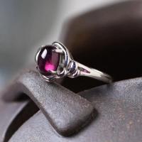 ราคา Fnj 925 เงินแหวนเครื่องประดับ 100% ต้นฉบับ ส925 แหวนเงินแท้ทับทิมธรรมชาติโกเมน (25236504197)