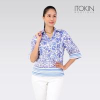 ราคา ITOKIN เสื้อเชิ้ตสไตล์ผ้า SLUB เสริมลายพิมพ์สุดคลาสสิก BORDER LINEN MIX W5B170 (27305698741)