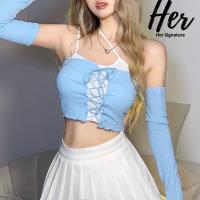 ราคา พร้อมส่ง2สี/เซ็ต2ชิ้น ครอปสายฝอ ครอปแขนยาว เสื้อเว้าอก เสื้อผูกอก ปาดไหล่แขนยาว ครอปผ้าร่อง ครอปไหมพรม ครอปy2k 3795 (21306321012)