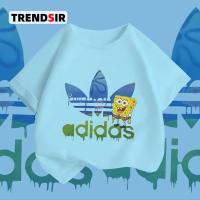 ราคา TrendSirNewเสื้อยืด cotton แขนสั้น Adidas&SpongeBob มีของพร้อมส่ง100% Cotton 6สี 100-140 (28654958844)
