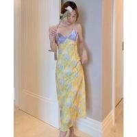 ราคา เดรสสายเดี่ยว ป้ายห้อย สีเหลือง เดรสงานป้าย เดรสยาว (21870804891)