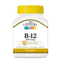 ราคา 21st Century Vitamin B-12 500 mcg. (110Tablets) วิตามินบี (29185931714)
