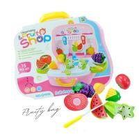 ราคา ชุดผักผลไม้ผ่าซีก/หั่นผักผลไม้ 15 ชิ้น Vegetable & Fruit Shop (Fruit Shop Play Set) กระเป๋าของเล่น (4069358289)