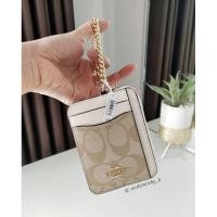 ราคา COACH ZIP CARD CASE ใส่เหรียญ ใส่บัตร พร้อมสายโซ่ แท้ % (5753902961)