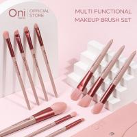 ราคา Oni แปรงแต่งหน้า 10 ชิ้น Professional Brush Set Rose Smoky Soft Powder Foundation Face Eye Brow Shadow (24190878205)
