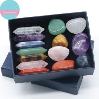 ราคา Sund 14pcs Seven Chakra Energy Healing Stone คริสตัลธรรมชาติอัญมณีเครื่องประดับของขวัญ TH (28924410047)
