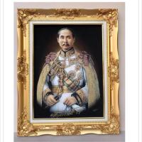 ราคา ภาพพิมพ์ผ้ากำมะหยี่ ร.5 กรอบหลุยส์ใส่แผ่นอะคลิลิกอย่างดีหล่นไม่แตกแข็งแรงทนทานดีกว่ากระจก (1921344463)