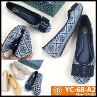 ราคา TORY BURCH YC-68-A2 โลโก้ Monogram Ballet Flat (43405729469)
