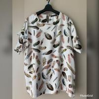 ราคา เสื้อแขนสั้น ลายขนนก สาวอวบ มือสอง อก44” (2212813791)