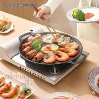 ราคา กระทะปิ้งย่างทรงแบนสำหรับเตาแก๊ส เตาถ่านและเตาอื่นๆ พกพาสะดวก สินค้ามี3ขนาด 29/33เซนติเมตร หูคู่ ถาดบาร์บีคิว B0146 (27612788779)