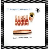 ราคา Nozzle pana200/ Tip Body pana200 Copper ใช้กับปืนเชื่อมไฟฟ้า ระบบ Co2 / Mig และ เครื่องเชื่อมไฟฟ้าระบบ Co2/mig ( 7 ชิ้นต (6145652208)