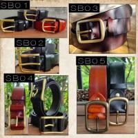 ราคา เข็มขัดหนังแท้ 100% หนังวัวฟอกสี วัสดุหัวทองเหลืองแท้ (2706078236)