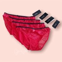 ราคา [NEW] Kyra แท้ กางเกงชั้นใน ตัดต่อผ้าลูกไม้ ซีทรู (สีแดง) (17308419877)