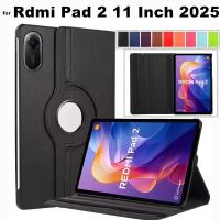 ราคา 360 Degree Rotating Case For Xiaomi RedMi Pad 2 11 Inch 2025 PU Leather Tablet Cover Redmi Pad2 11 Inch 2025 Stand Holder (29687304998)
