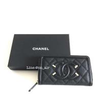 ราคา ❤️New chanel filigree medium zippy wallet ดำ (2660768188)