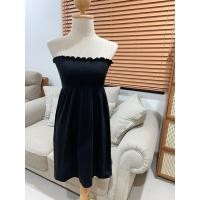 ราคา เดรสเกาะอกสั้นสีดำ ผ้ายืด (25650062489)