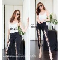 ราคา กางเกงยีนส์ ร้อยเชือกด้านข้าง งานป้ายแบรนด์ ผ้าดีมากๆ (2701645085)