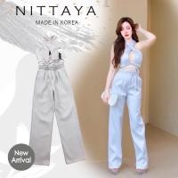 ราคา [Nittaya] เซตเสื้อคล้องสายผูก มาคู่กับกางเกงขายาว (21806960936)