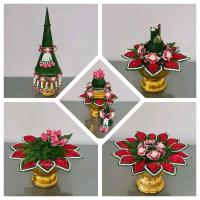 ราคา พานขันหมากดอกไม้สดโทนสีแดง (10803859912)