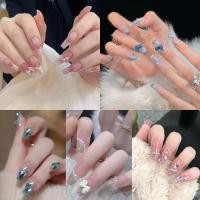 ราคา ส่งจากไทย เล็บปลอมสำเร็จรูป พร้อมกาวติดและตะไบ เล็บปลอมยาว ลายน่ารักๆ สวยๆ กันน้ำ หลากหลายสไตล์ 1 กล่อง มี 24 ชิ้น (27382119463)