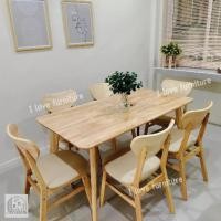 ราคา 【 สินค้าพร้อมส่งทันที 】ชุดโต๊ะทานข้าว โต๊ะกินข้าว ชุดโต๊ะรับประทานอาหาร ขนาด 150 ซม. + เก้าอี้ 6 ที่นั่ง (27106405231)