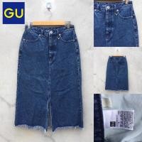 ราคา กระโปรงยีนส์ยาว สียีนส์เข้ม GU (10726821253)