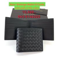 ราคา ของแท้ 100% bottega-veneta กระเป๋าสตางค์ผู้ชายหนังทอใหม่หนังแกะพับกระเป๋าสตางค์สั้น (พร้อมกล่อง) (27316385441)