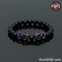 ราคา หินนิลด้าน Matte Onyx ขนาด 8 มิล ปี่เซียะเปลี่ยนสีคู่ หินแท้ 100% หินนิลกาฬ หินสีดำ หินมงคล (2292216473)