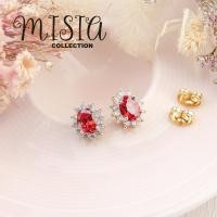 ราคา พร้อมส่ง!! ต่างหูติดหูทับทิมดอกพิกุล ต่างหูดอกพิกุลพลอยทับทิม งานหมั้น งานแต่ง (12751685787)