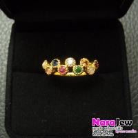 ราคา แหวนนพเก้า 2 แถว พลอยนพเก้าแท้ตามตำรา ใส่เสริมสิริมงคล ทองแท้ เพชรแท้ (29373327236)