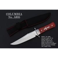 ราคา มีดหั่นสเต็กCOLUMBIA รุ่นA035ด้ามจับ ลายกางเขนเงินคลาสสิค ไม้อย่างดี พร้อมซองไนลอน (4145502558)