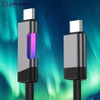 ราคา JULIEFASHION RGB สายชาร์จเร็ว 100W 6A สายชาร์จ USB Type C พร้อม RGB Ambient Light D6R7 (43705335571)