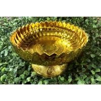 ราคา พานบัวหลวงสีทอง18cm พานทรงบัว (15163956296)