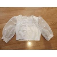 ราคา เสื้อครอปสีขาว แขนพอง (8605661890)