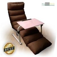 ราคา Mylazydesk โต๊ะวางโน๊ตบุ๊ค+เก้าอี้ญี่ปุ่น (แพคคู่H01-205cmสีน้ำตาล+J01สีชมพู) (1137784220)