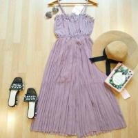 ราคา จั้มสูทอัดพลีท ทรงเกาะอก (912812745)
