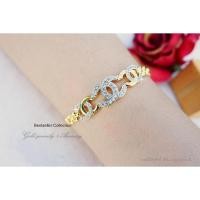 ราคา สร้อยข้อมือฝังเพชร CZ แท้หุ้มทองคำแท้ 5 ไมครอน (2611666069)