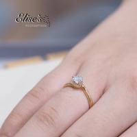 ราคา Elise's แหวนเพชร CZ เกรดพรีเมี่ยม หน้าเพชรขนาด 0.5 กะรัต ชุบทองไมครอน รุ่นER-1070-G ไม่ลอกไม่ดำ แหวนดีไซน์เรียบหรู (6526838709)