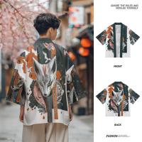 ราคา ฤดูร้อน Samurai Fox พิมพ์ Sun ป้องกัน Plus ขนาดชุดกิโมโนผู้ชายผู้หญิง U Nisex สไตล์เสื้อคลุมฮาโอริ Streetwear Plus ขนาดญี่ปุ่นแบบดั้งเดิมเสื้อผ้า Vintage Plus ขนาดยูกาตะ (43750391211)