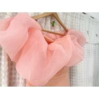 ราคา ชุดเดรส เปิดไหล่ สีโอรส (41352445921)